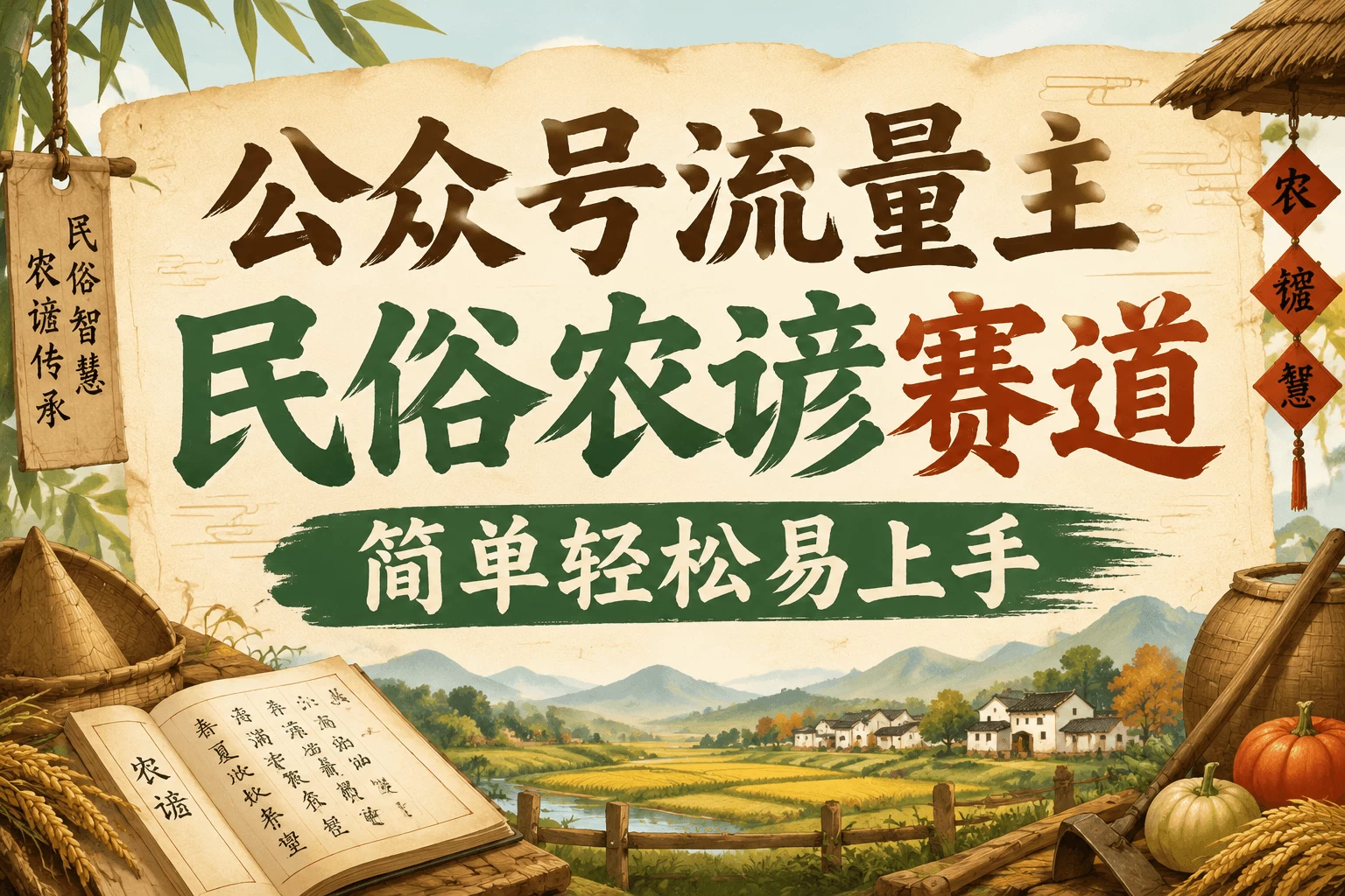 公众号流量主民俗农谚赛道，靠老祖宗留下的农谚写预测，选题不愁，结构固定，小白好上手！ 第1张